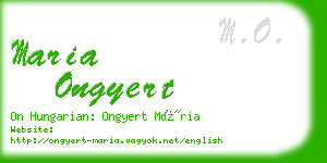 maria ongyert business card